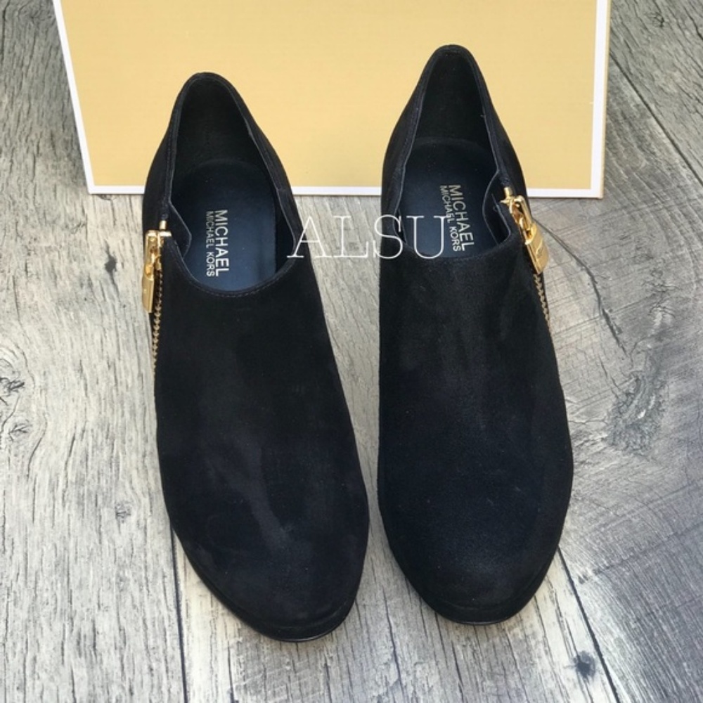 NWT Michael Kors Jillian Ankle Boot Suede Black W - Picture 4 of 7